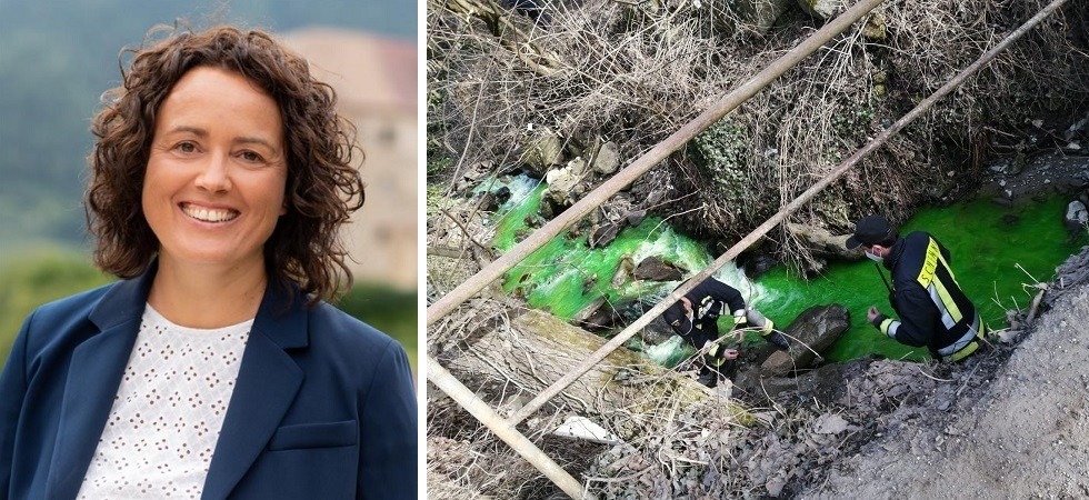L’acqua del torrente diventa verde-fluorescente e scatta l’allarme